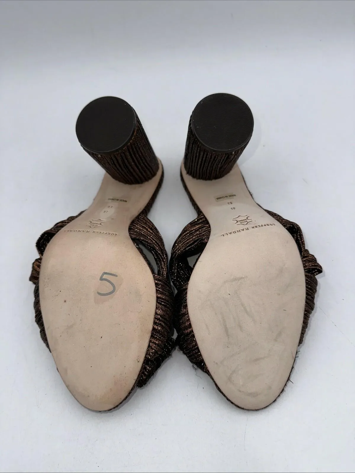 Loeffler Randall Women’s Penny Knot Mocha Slip On Mule Sandals  Size 8 B - Very Good
