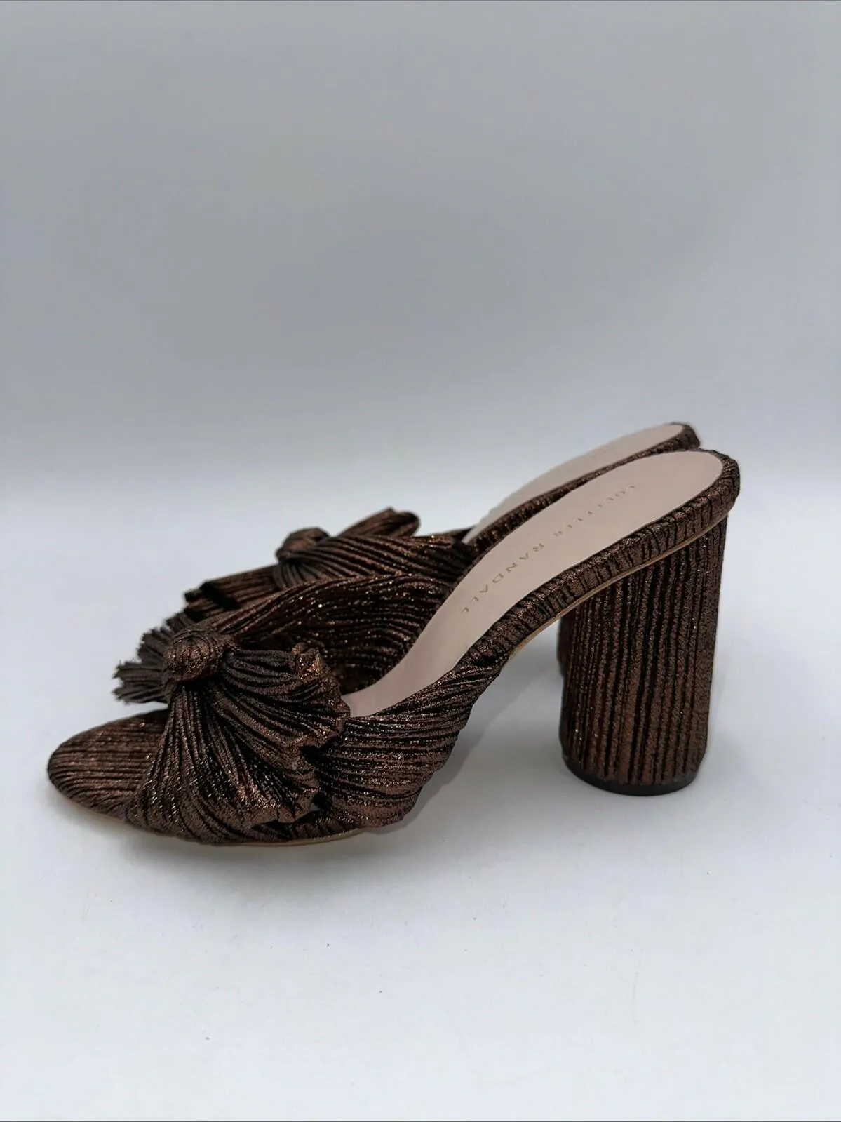 Loeffler Randall Women’s Penny Knot Mocha Slip On Mule Sandals  Size 8 B - Very Good