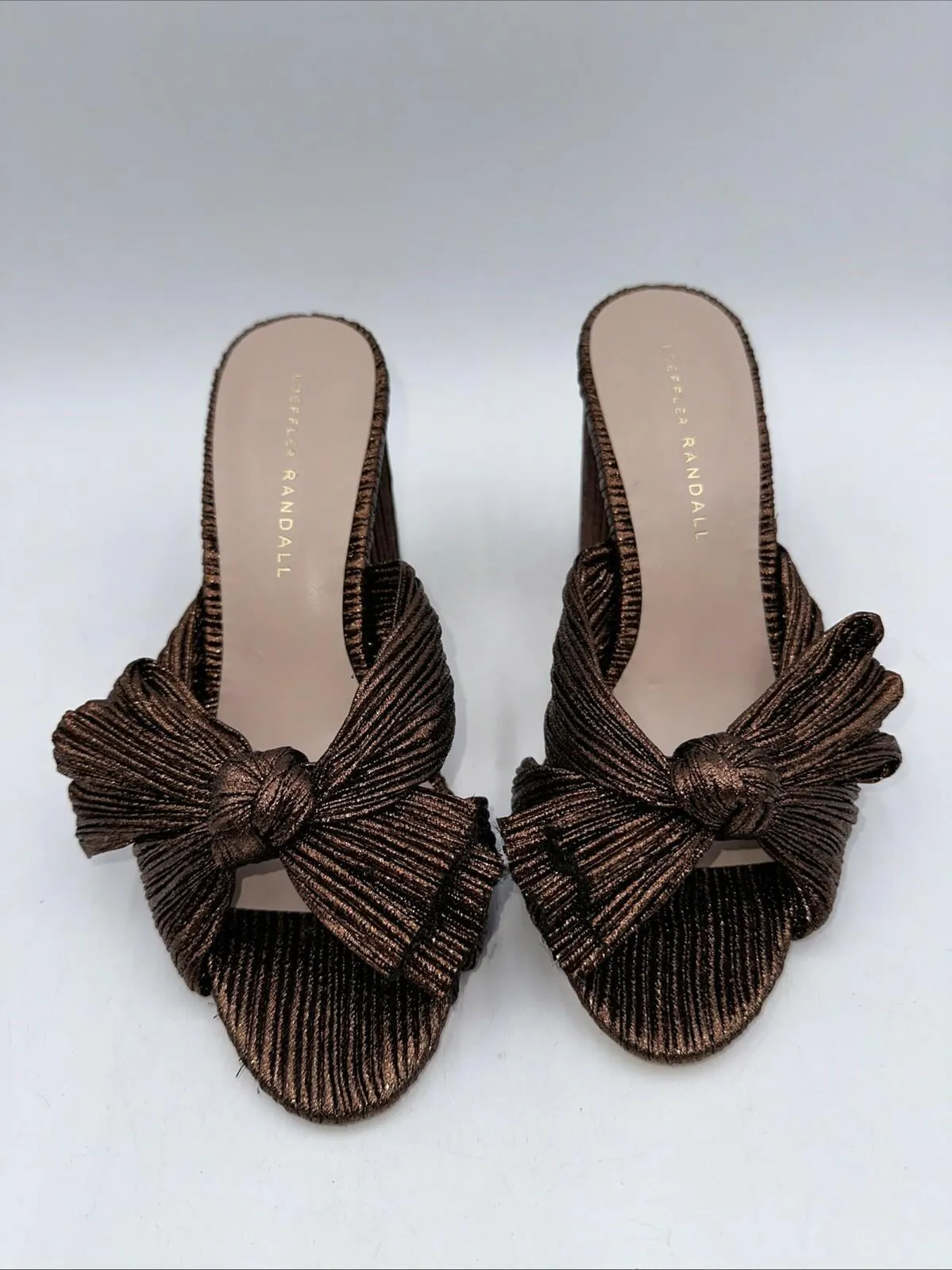 Loeffler Randall Women’s Penny Knot Mocha Slip On Mule Sandals  Size 8 B - Very Good