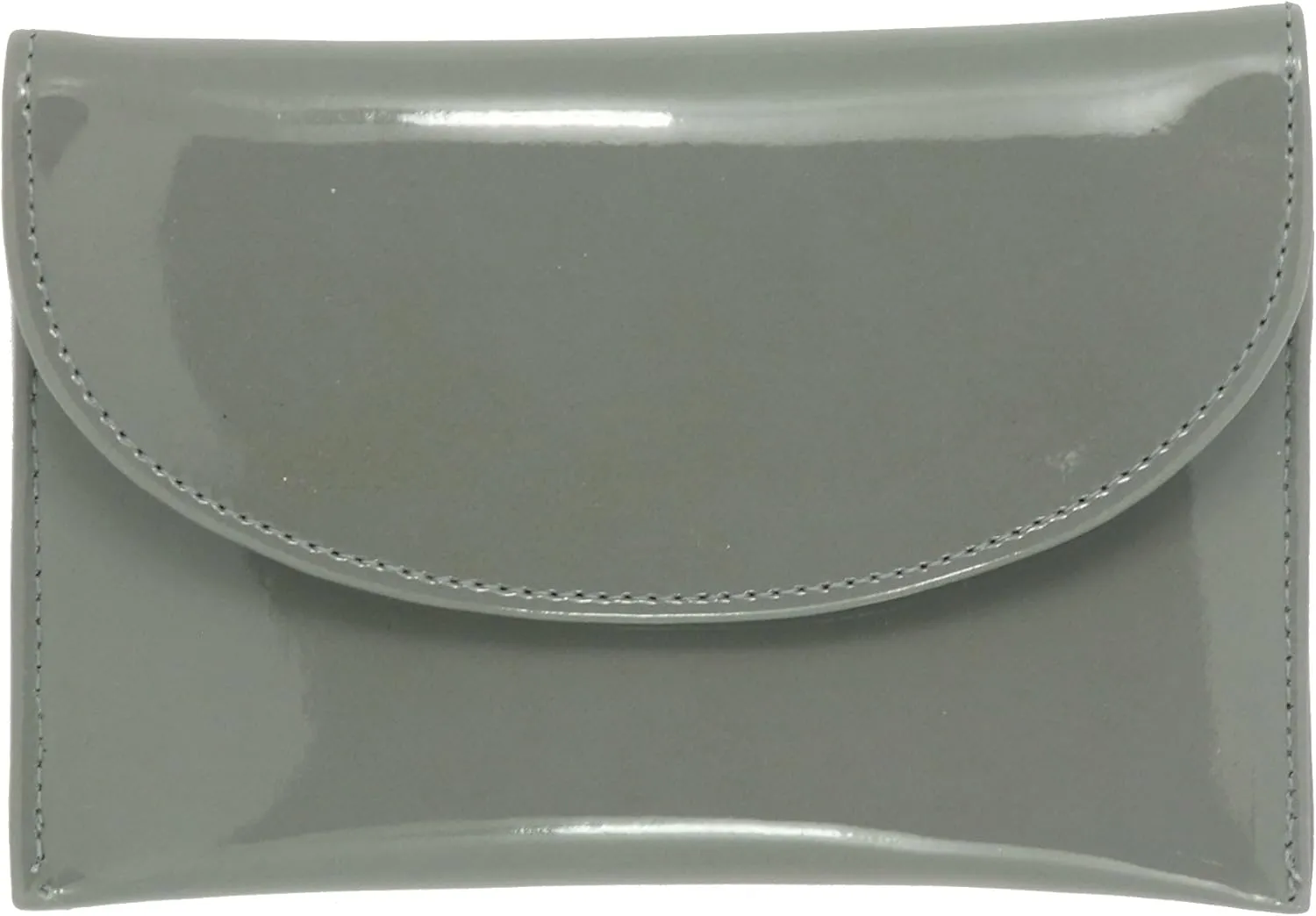 LONI Ladies Faux Patent Leather Wallet Clutch Bag Purse Coin Pouch in Grey