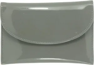 LONI Ladies Faux Patent Leather Wallet Clutch Bag Purse Coin Pouch in Grey