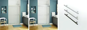 MAAX 134571-900-084-000 Kameleon Sliding Semi-Frameless Shower Door, 3.125-in L x 38.0625-in W x 71-in H, Chrome