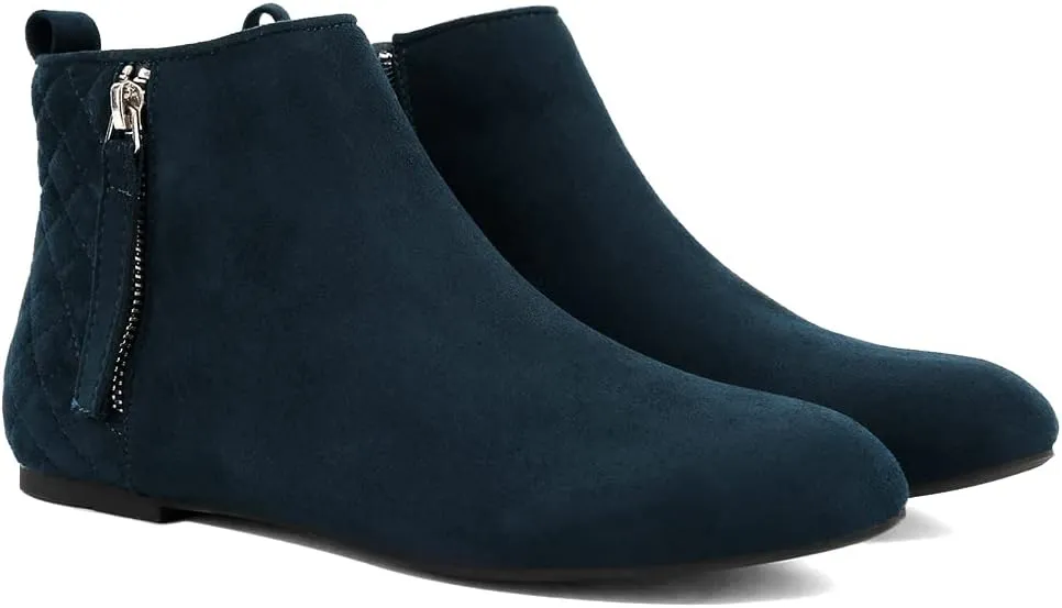 MaxMuxun Women's Ankle Boots Flat Low Heel Zipper/Chelsea Booties Winter Fall Fashion Boots