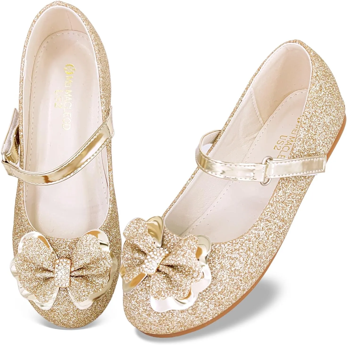 Mei MACLEOD Girl's Mary Jane Shoes Ballerina Shoes, Princess Dress Shoes for Party Wedding