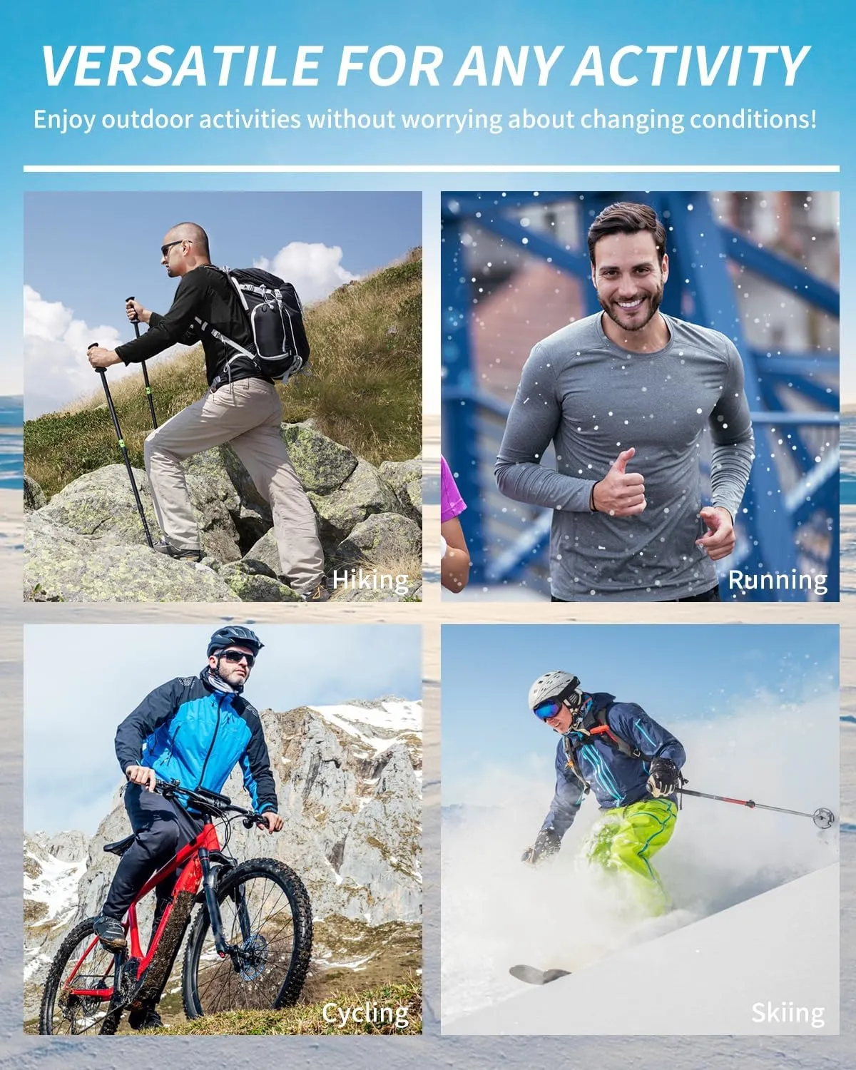 Mens 100% Merino Wool Base Layer