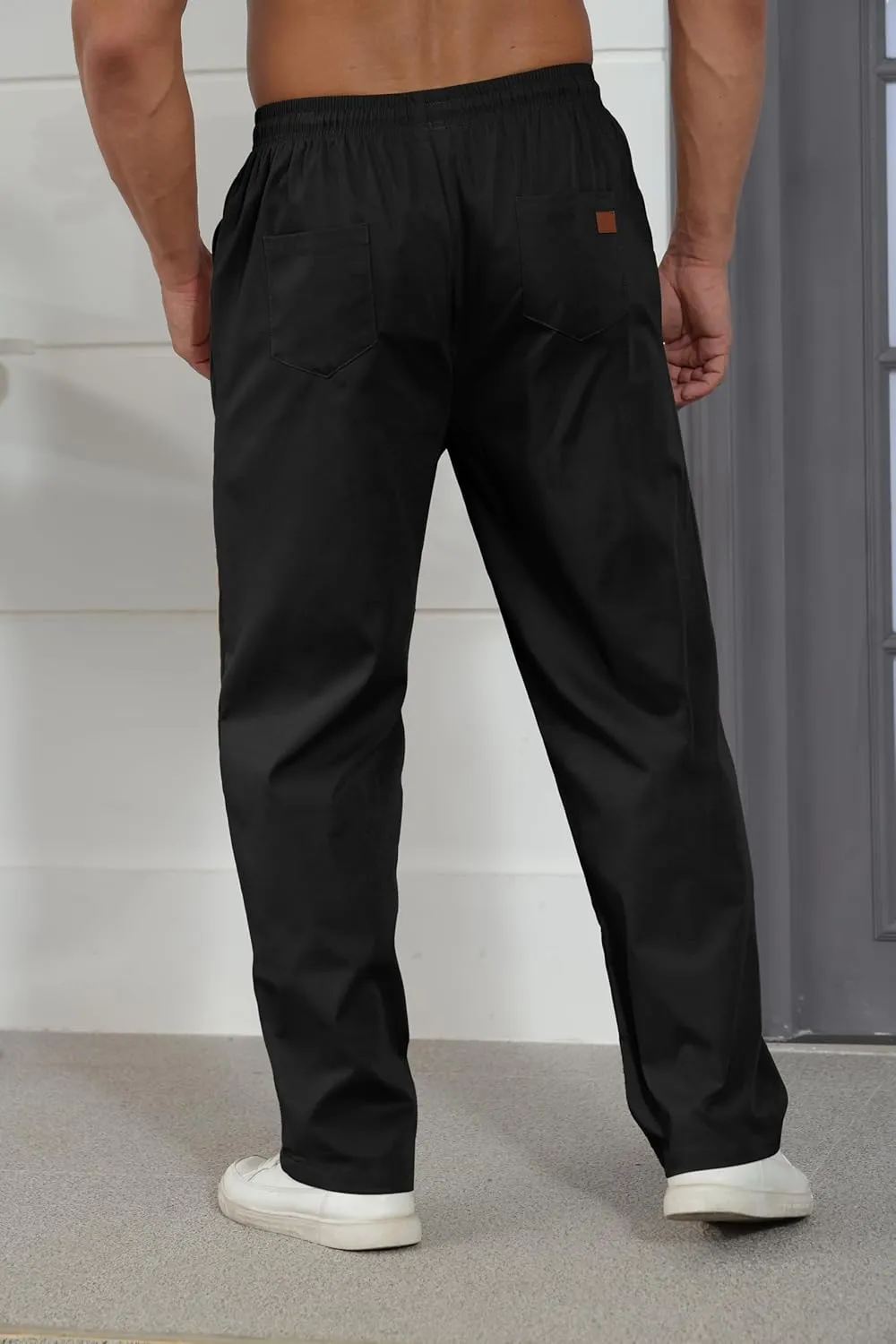 Mens Casual Jogger Pants Relaxed Fit Cargo Pants Drawstring Sweatpants Hiking Outdoor Twill Sport Pants