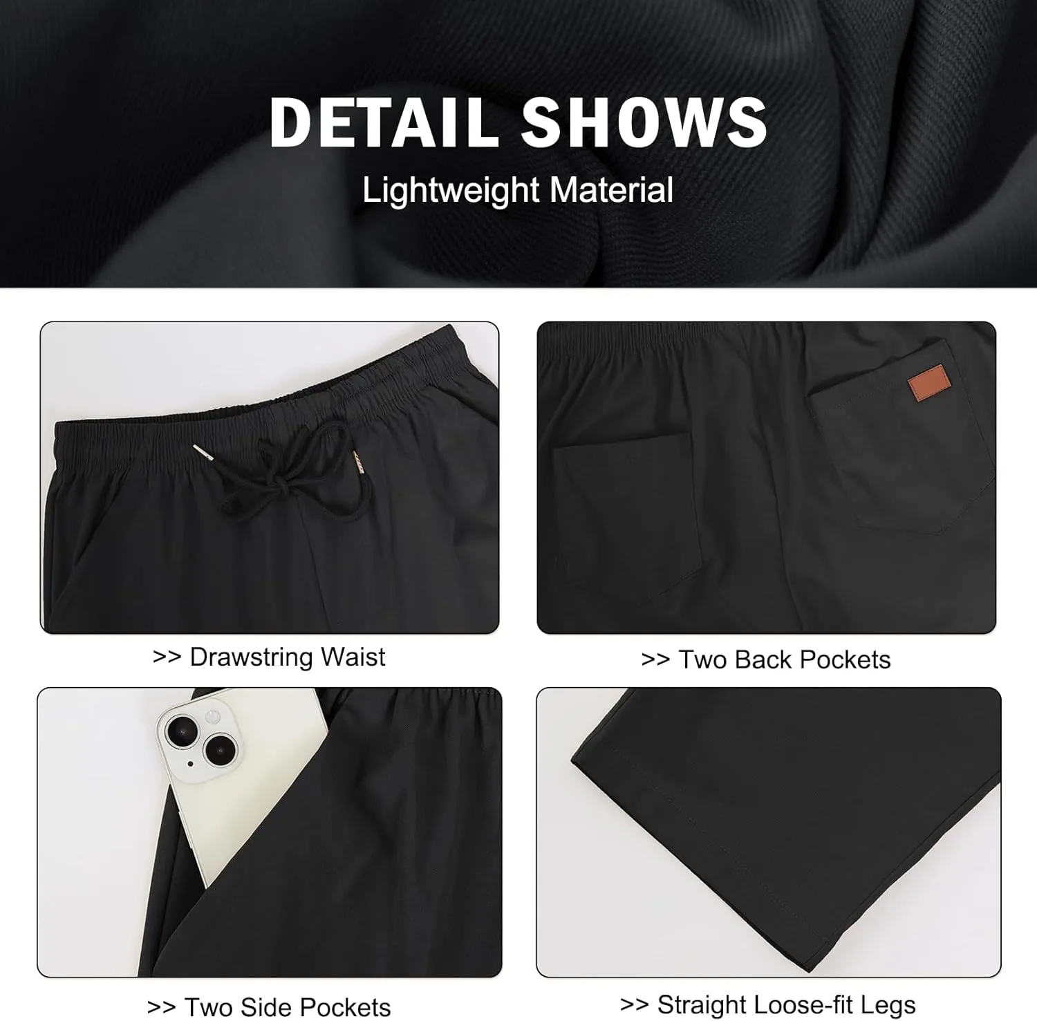 Mens Casual Jogger Pants Relaxed Fit Cargo Pants Drawstring Sweatpants Hiking Outdoor Twill Sport Pants