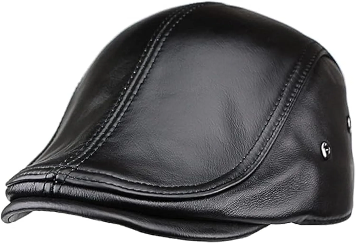 Men's Genuine Cowhide Newsboy Cap Leather Hat Adjustable Beret Caps Classic Golf Flat Ivy Cap Gatsby Driving Fishing Hat