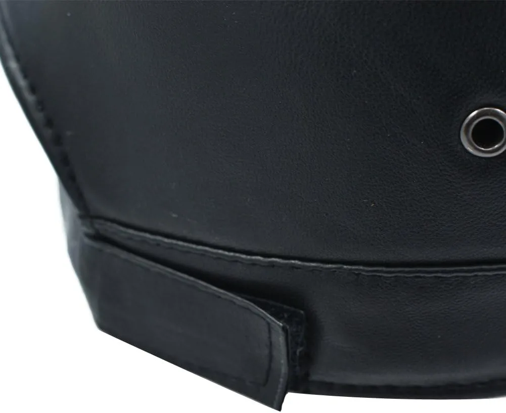 Men's Genuine Lambskin Leather Hat Military Style Flat Cap