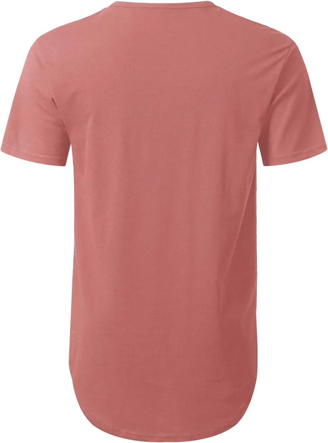 Mens Hipster Hip Hop Elong Round Hemline Crewneck T-Shirt