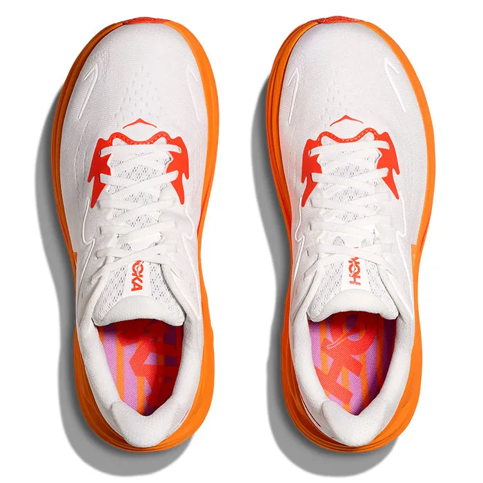 Mens Hoka Clifton 10 in Frost/Orange Zest