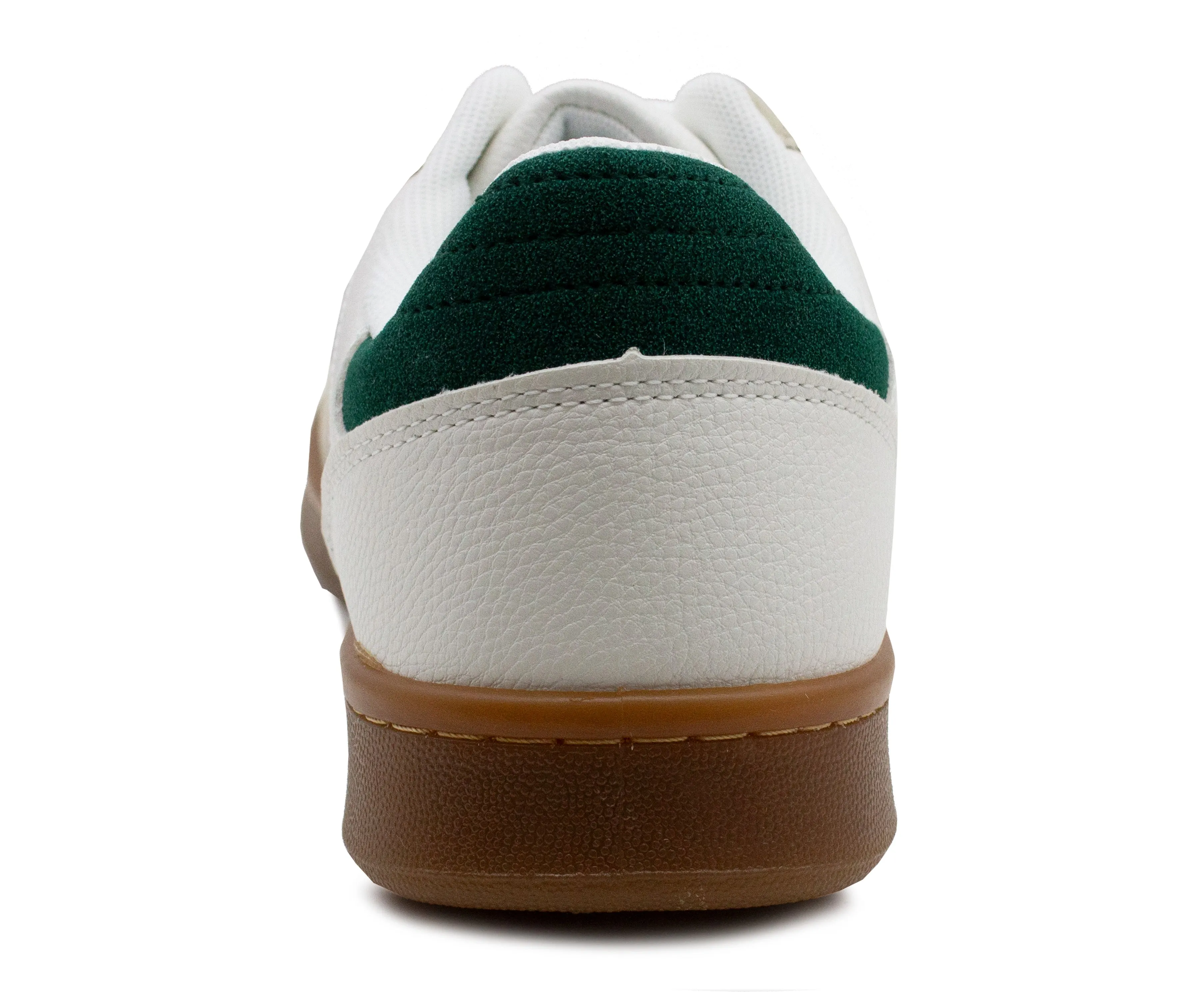 Mens Lace Up Trainers Faux Leather White Gum Sole Casual Flat Tennis Shoe Sports Sneaker Pumps