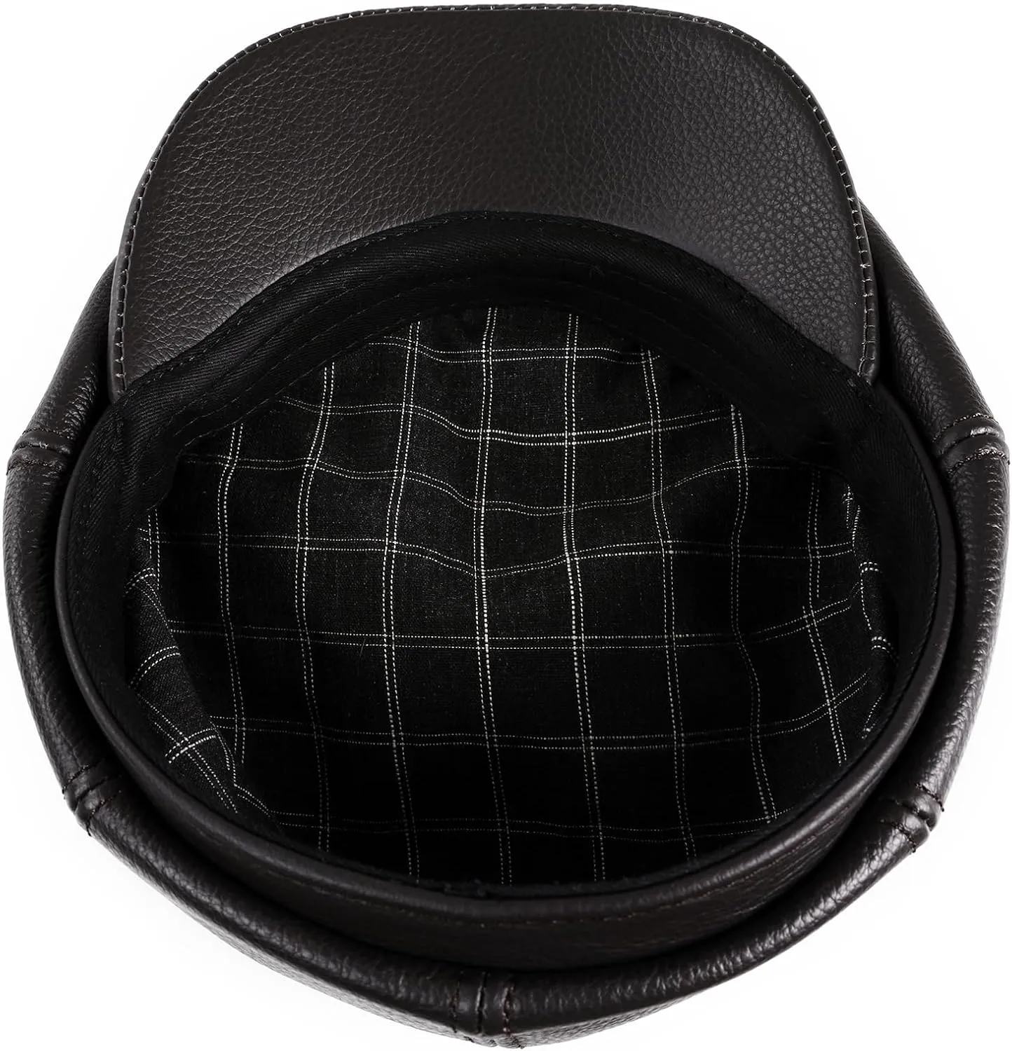 Men's Newsboy Flat Cap 100% Genuine Cowhide Leather Gatsby Ivy Golf Cabbie Hat