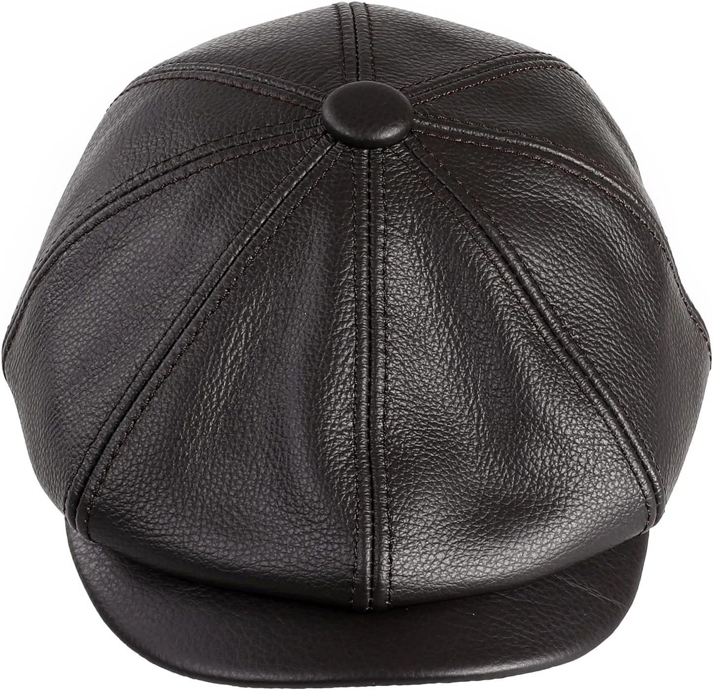 Men's Newsboy Flat Cap 100% Genuine Cowhide Leather Gatsby Ivy Golf Cabbie Hat