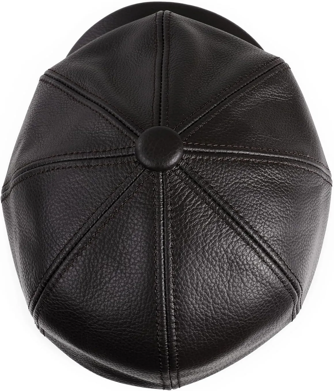 Men's Newsboy Flat Cap 100% Genuine Cowhide Leather Gatsby Ivy Golf Cabbie Hat