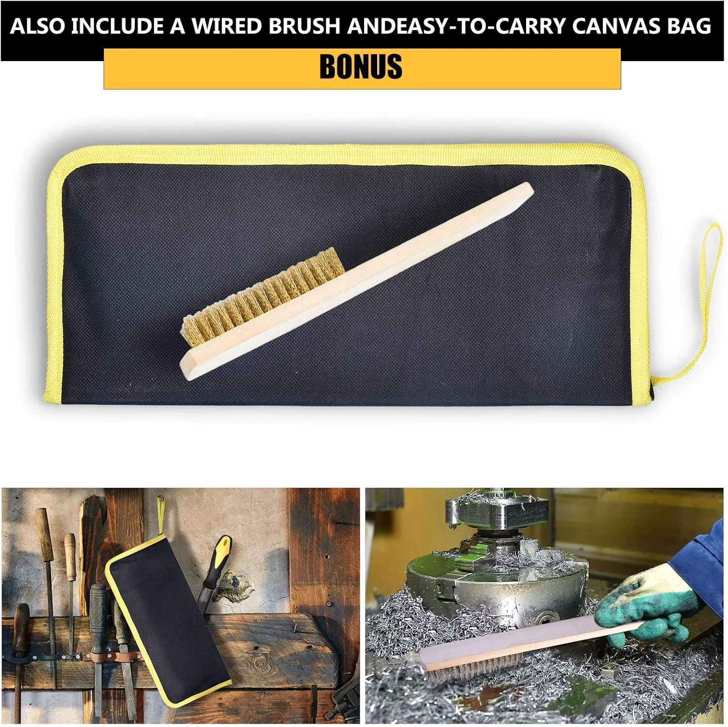 Metal File Set, Large Flat File/Half-Round File/Triangle File/Round File and 12 pcs Needle Files with Storage Bag and Steel Brush for Woodwork, Metal, Leather and Plastic