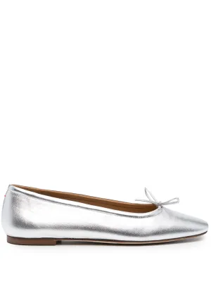 Metallic Leather Ballerina Shoes