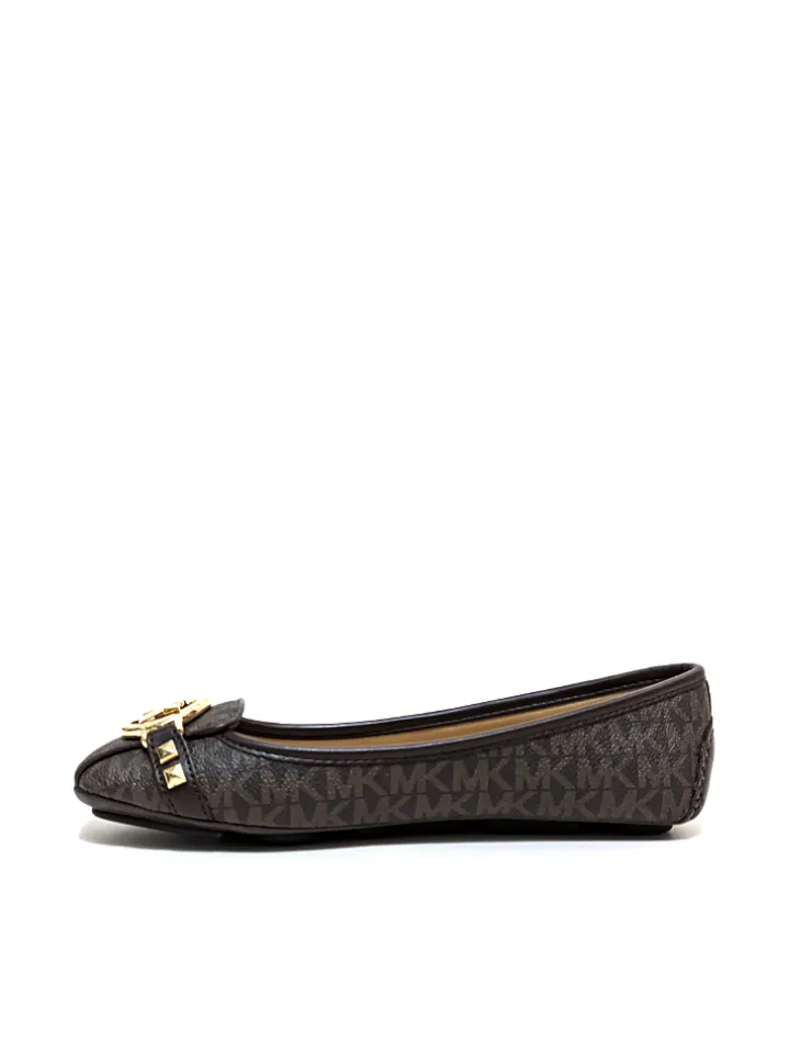 Michael Kors Fulton Moc Mini Mk Logo Pyramid Brown