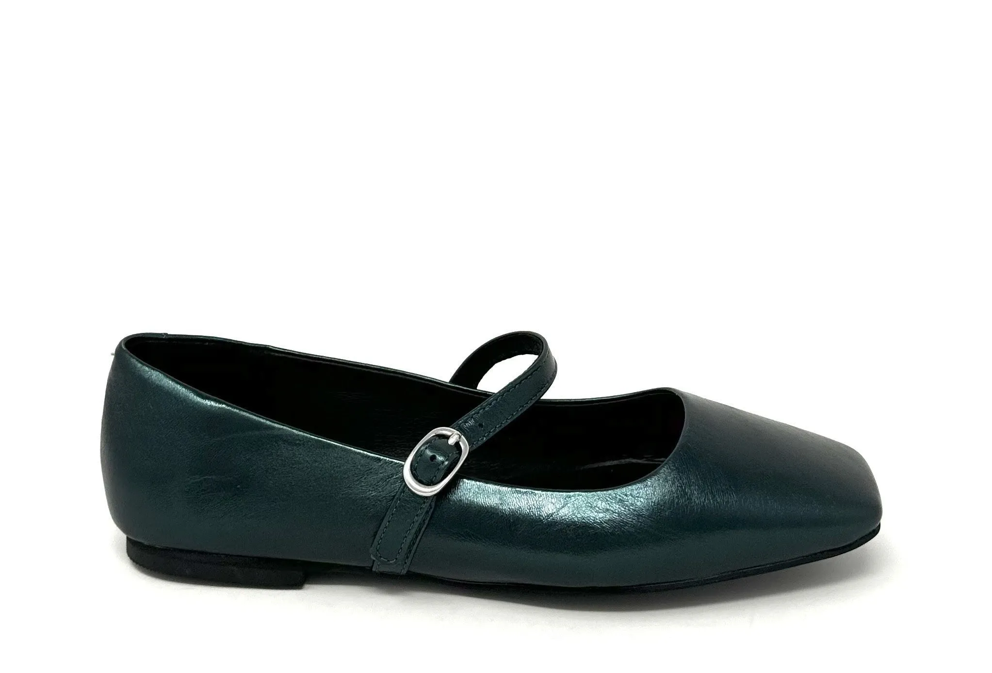 Mollini TOKENA Mary Jane Flats in Forest Crack Leather