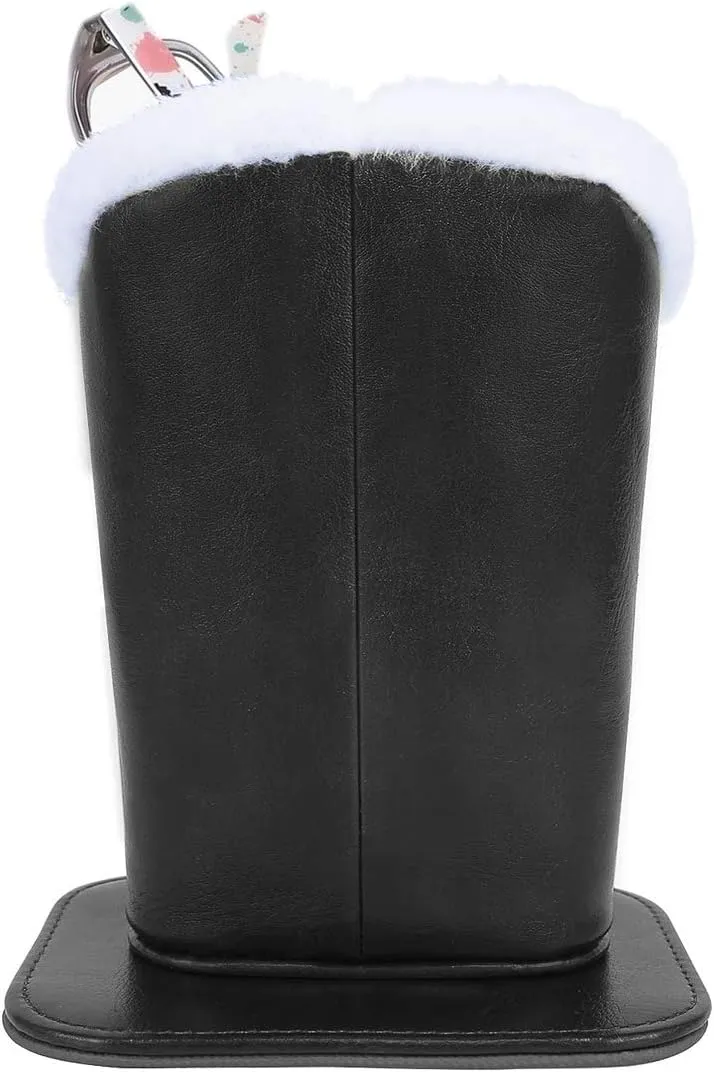 MOSISO Eyeglasses Holder, Plush Lined PU Leather Stand Case with Magnetic Base