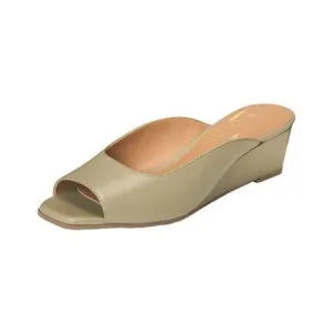 Mule Leather Magnet Sandal Open Aerosoles Toe Women's Instant access Expansive variety Green