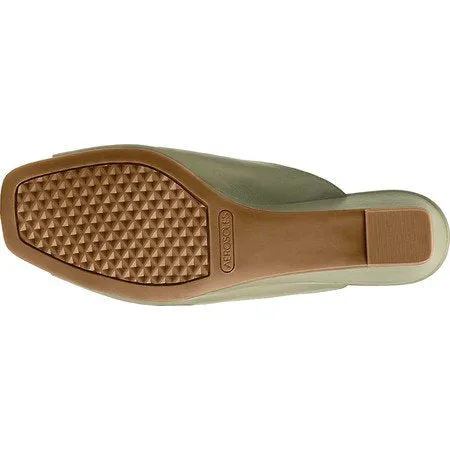 Mule Leather Magnet Sandal Open Aerosoles Toe Women's Instant access Expansive variety Green