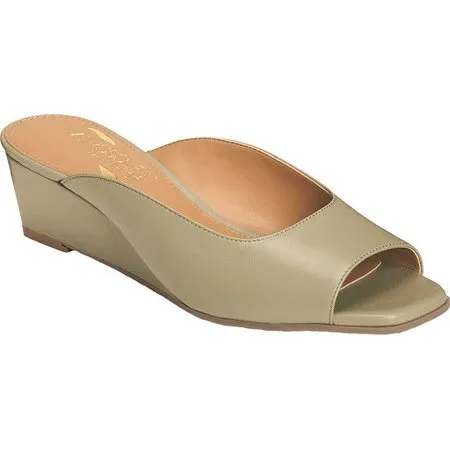 Mule Leather Magnet Sandal Open Aerosoles Toe Women's Instant access Expansive variety Green