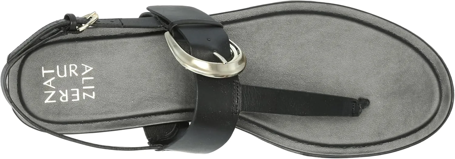 Naturalizer Womens Taylor T-Strap Slingback Flat Sandal