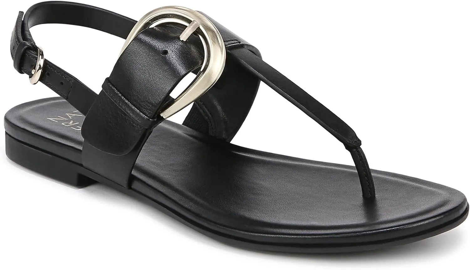 Naturalizer Womens Taylor T-Strap Slingback Flat Sandal