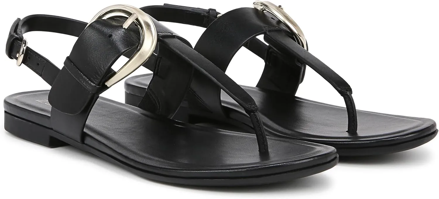 Naturalizer Womens Taylor T-Strap Slingback Flat Sandal