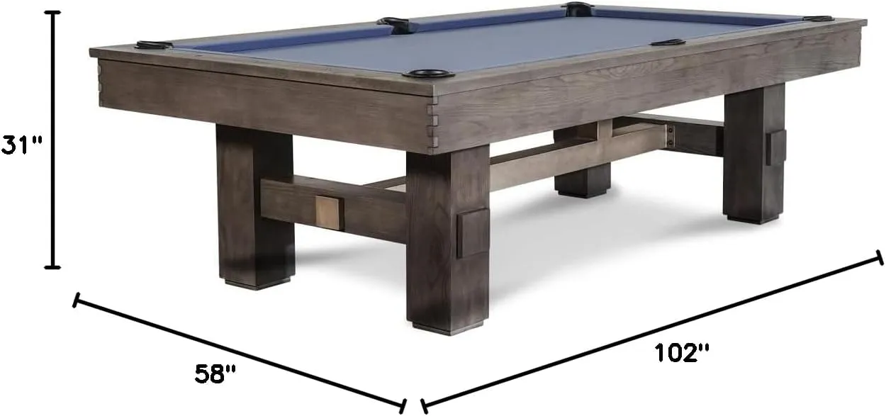 Nixon Billiards - Kemp Slate Billiard Pool Table - Grayson Gray/Weathered Slate - 7ft and 8ft