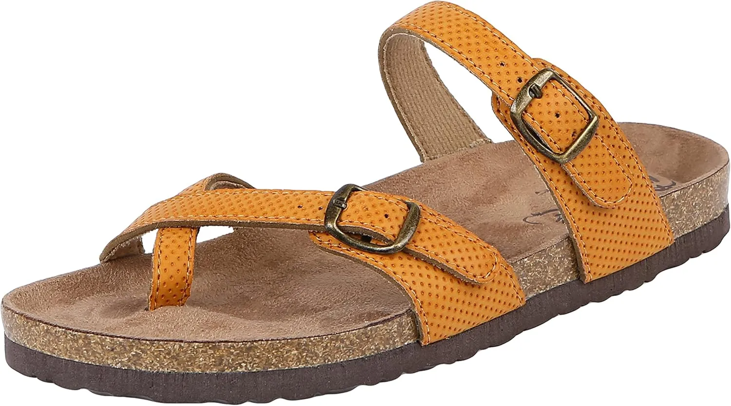 Northside Womens Anya Leather Strap Cork Sandal