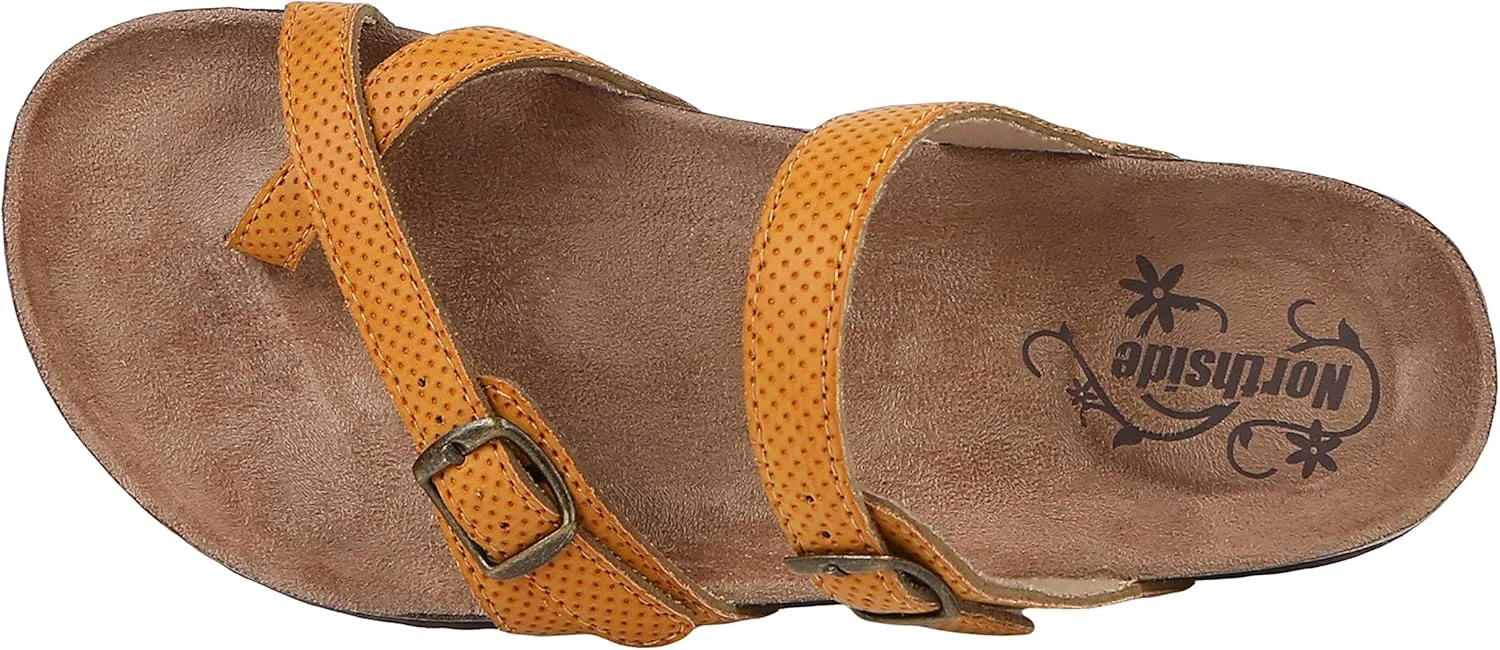 Northside Womens Anya Leather Strap Cork Sandal