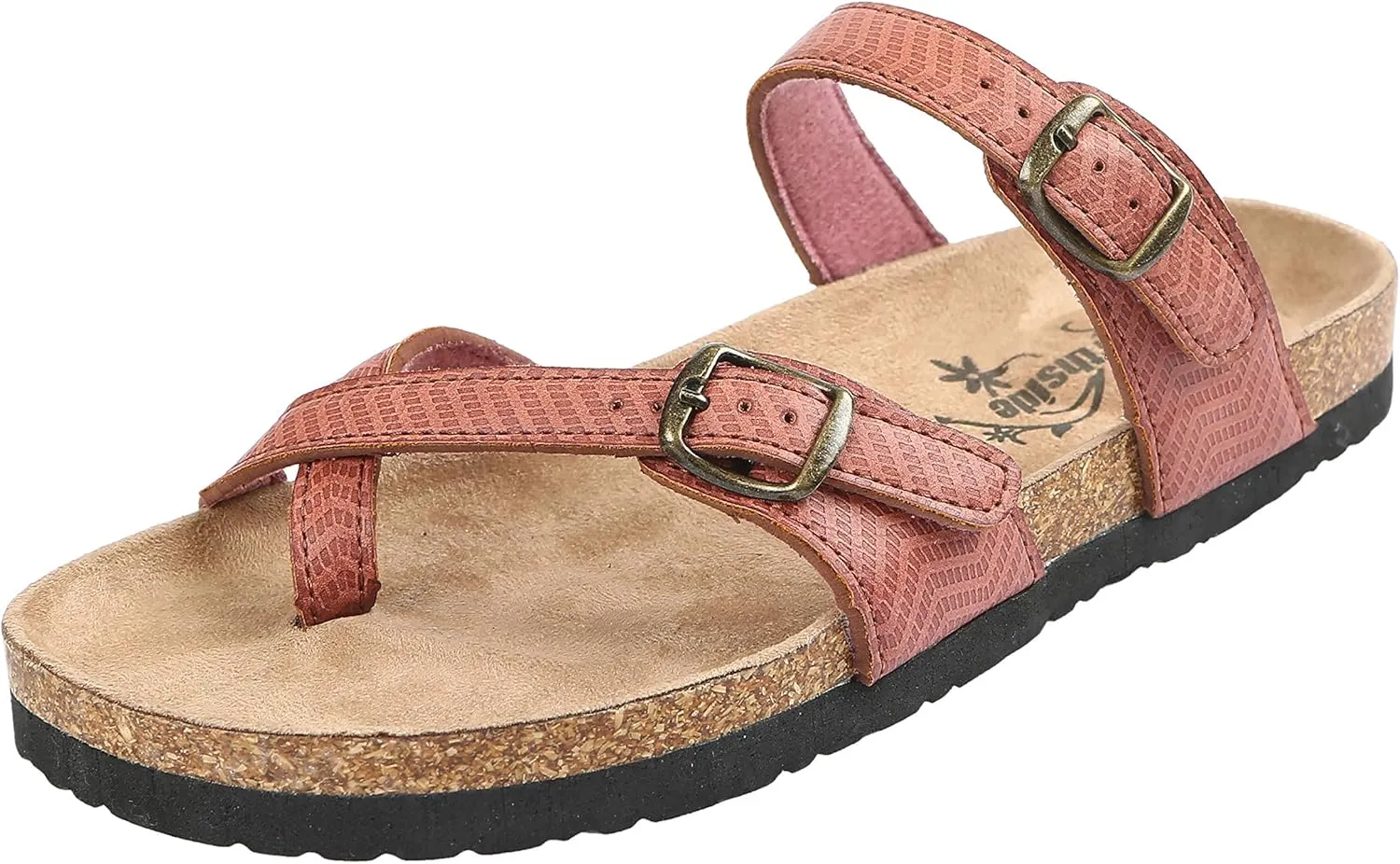 Northside Womens Anya Leather Strap Cork Sandal