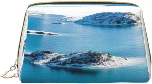 Norway Islands Print Travel Makeup Bag, Women's Large Capacity Makeup Bag, Waterproof Portable Bag, Open Flat Makeup Bag