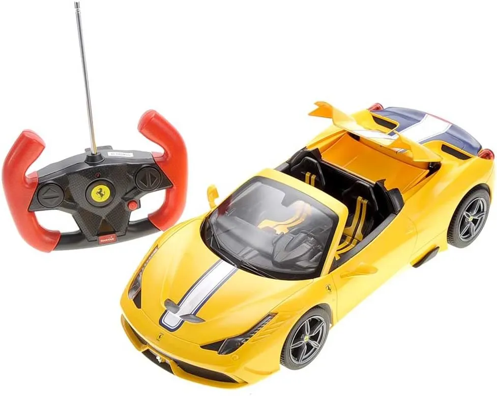 Officially Licensed Remote Control Cars Ferrari 1:14 Sport Racing Hobby Toy Car RC Car Model Vehicle Gift for Toddlers Boys and Girls (74500-YELLOW, 1:14)