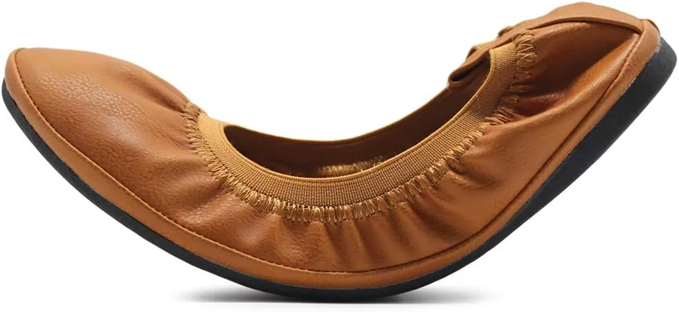 Ollio Women's Shoe Collar Shoe Pull Tab Comfort Ballet Flat