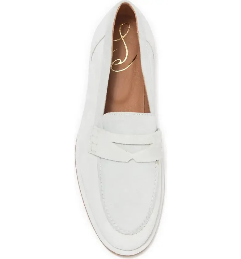 On Birch Customer satisfaction Edelman Almond Suede Toe Loafers Fashion Strap Wide assortment Slip Off-White Sam
