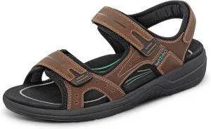 Orthofeet Men's Orthopedic Leather Gemini Adjustable Sandals
