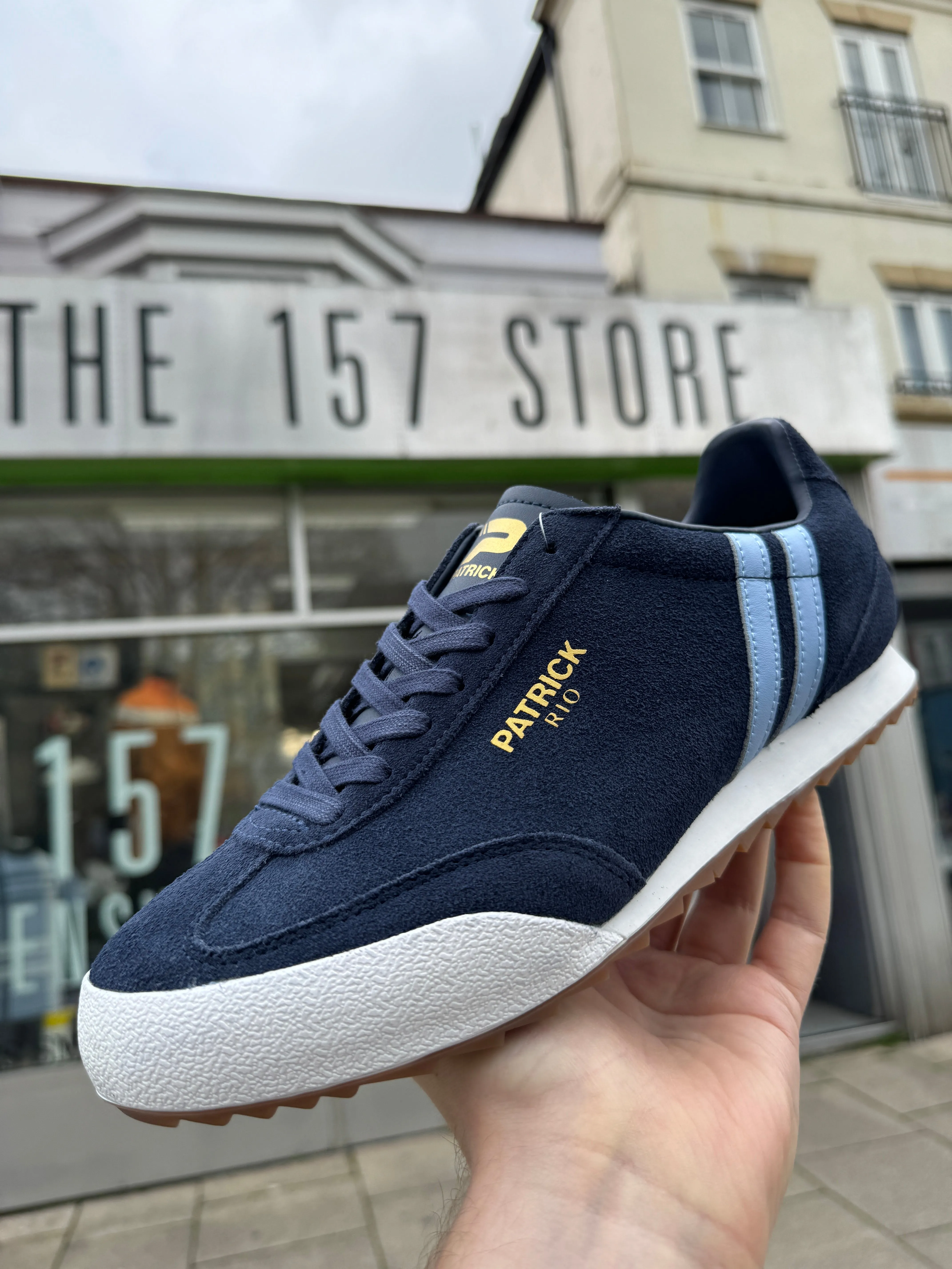 Patrick Rio Suede Trainers - Navy Sky Blue