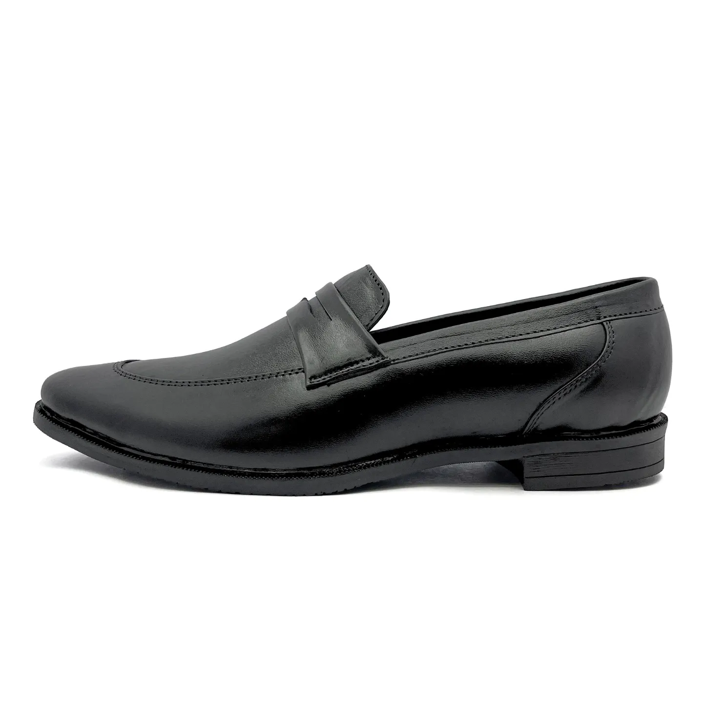 Penny Loafer With Double Stitched Welts for Men (Black)