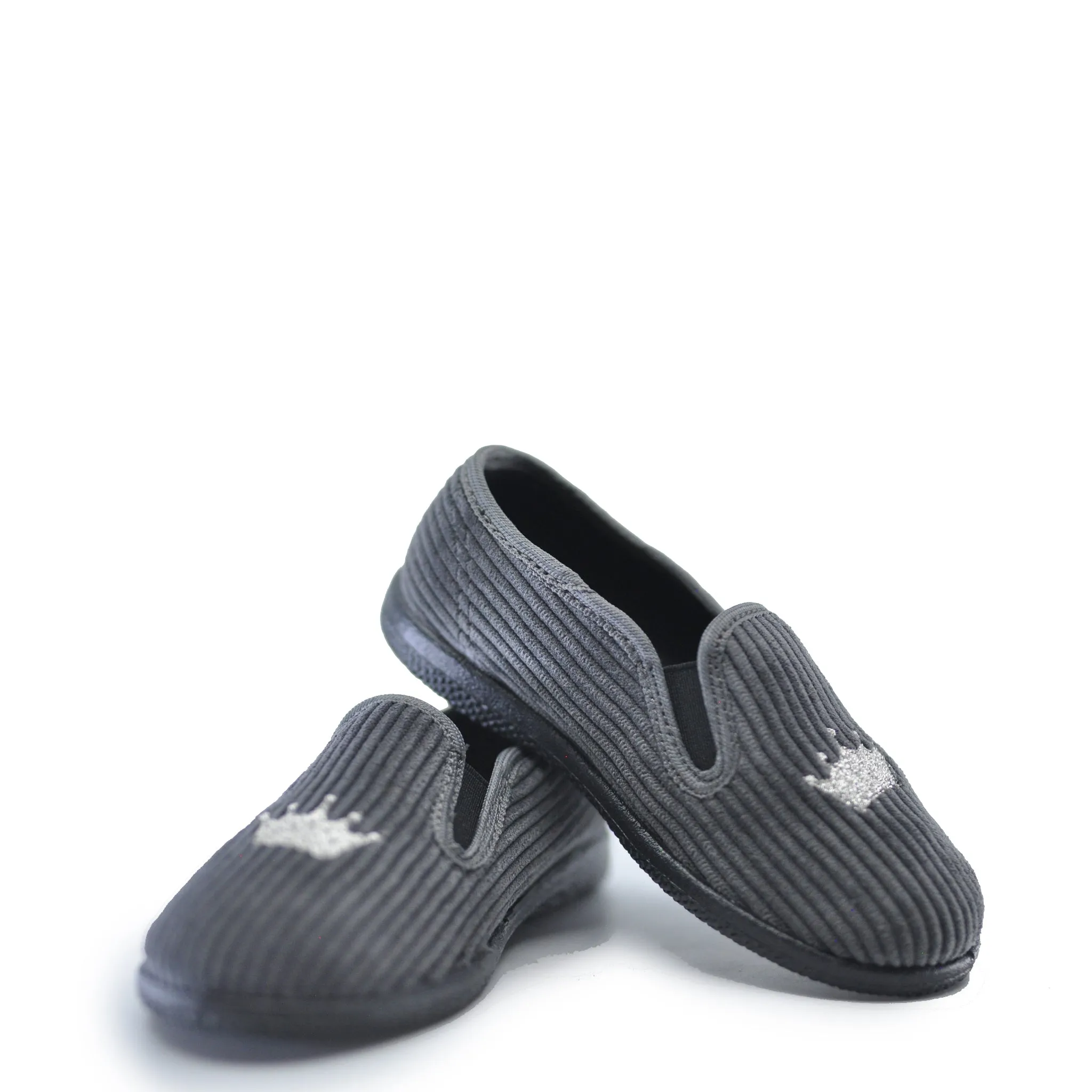 Pepe Gray Corduroy Crown Slip On Shoe