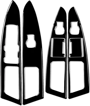 Piano Black Car Window Lift Switch Control Button Panel Decoration Trim Sticker Auto Interior Accessories Compatible with Ford Mondeo/Fusion 2013 2014 2015 2016 2017-Type A