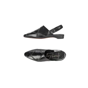 Pointed Slingback Quadro Pieghettato Black