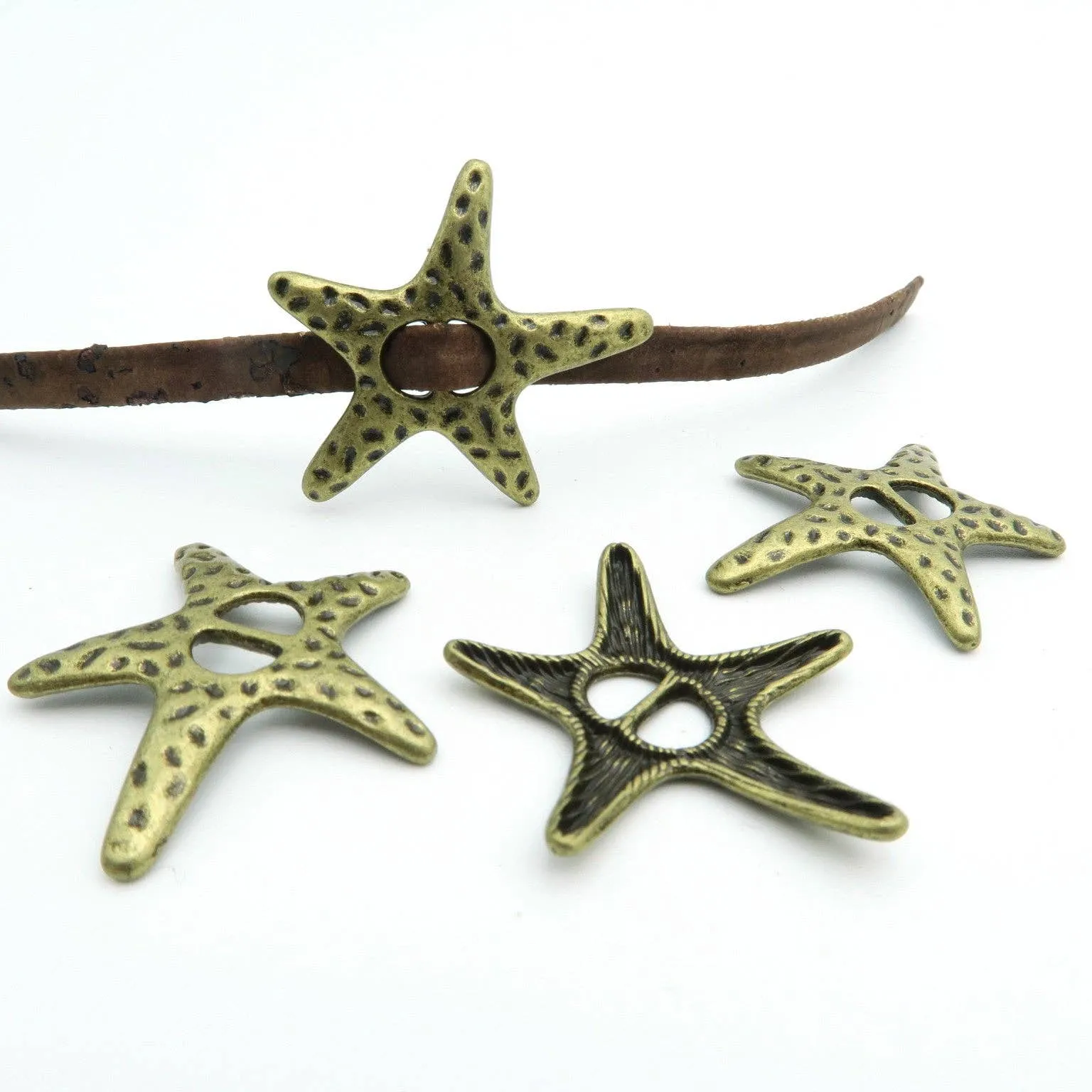 Promotional 10 Pcs For 5mm flat leather,Antique Bronze Sea Star jewelry supplies jewelry finding D-1-5-7