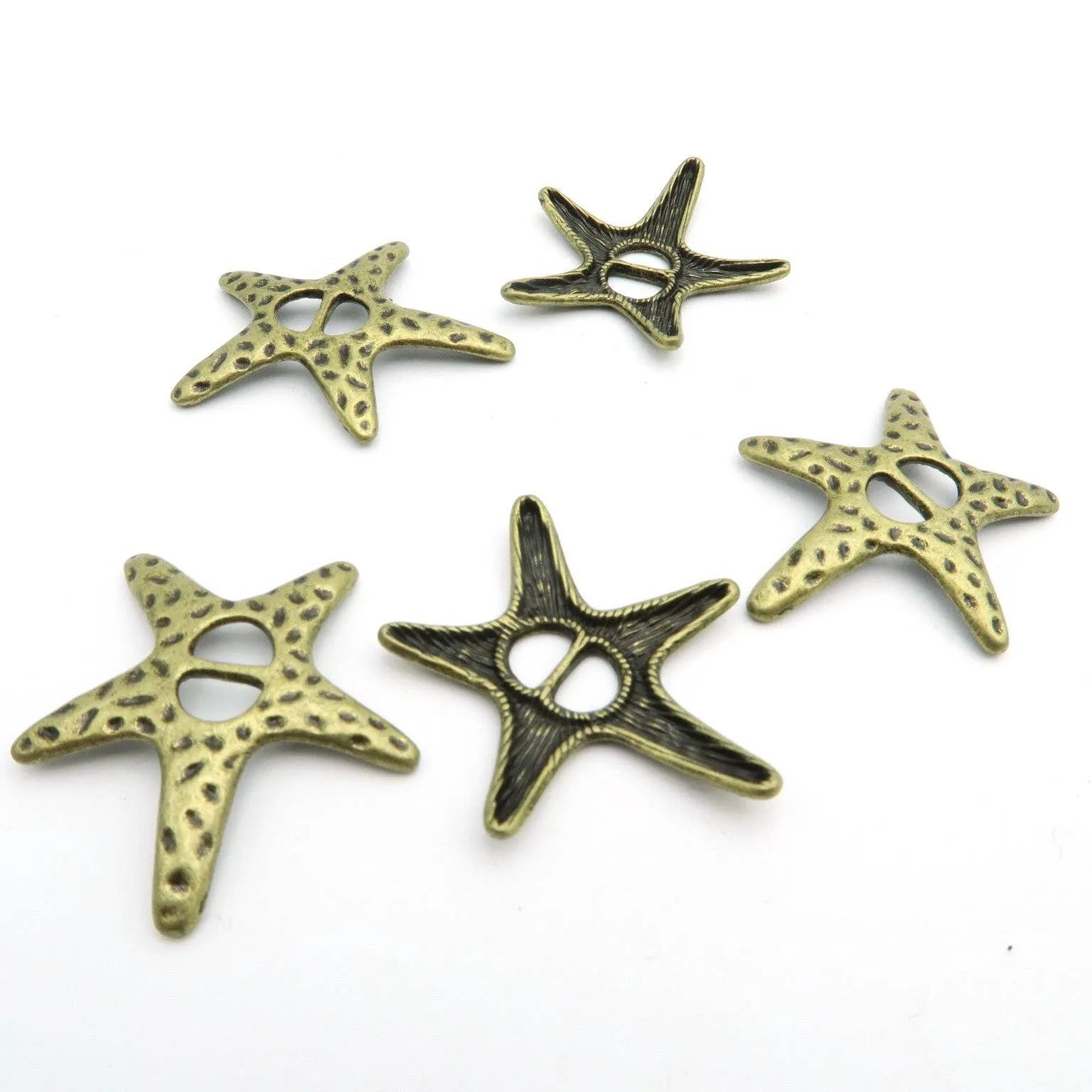 Promotional 10 Pcs For 5mm flat leather,Antique Bronze Sea Star jewelry supplies jewelry finding D-1-5-7