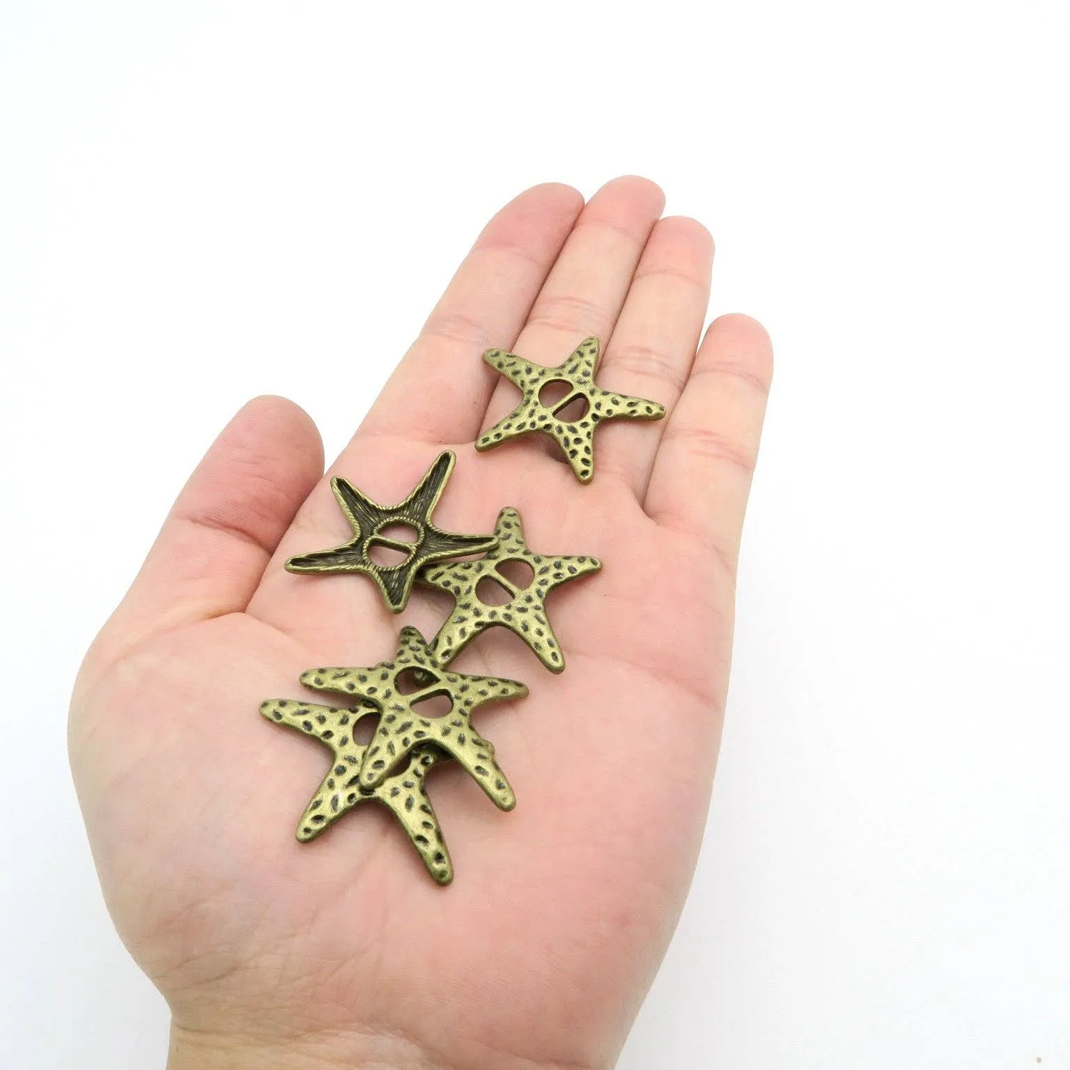 Promotional 10 Pcs For 5mm flat leather,Antique Bronze Sea Star jewelry supplies jewelry finding D-1-5-7