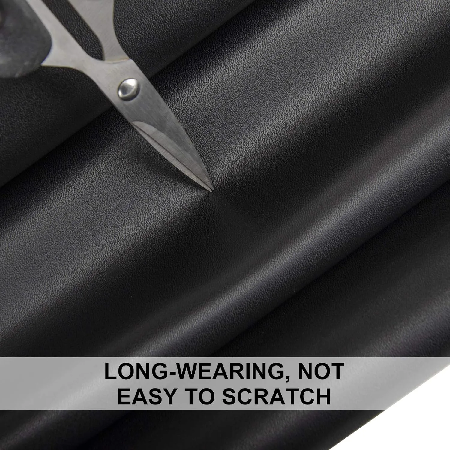 PU Fabric Material 2 Yards 54" x 72" Faux Synthetic Leather Sheets 1.2mm Thick Perfect for Upholstery, DIY Crafts, Hat Making, Hair Crafts Making, Sewing (Black)