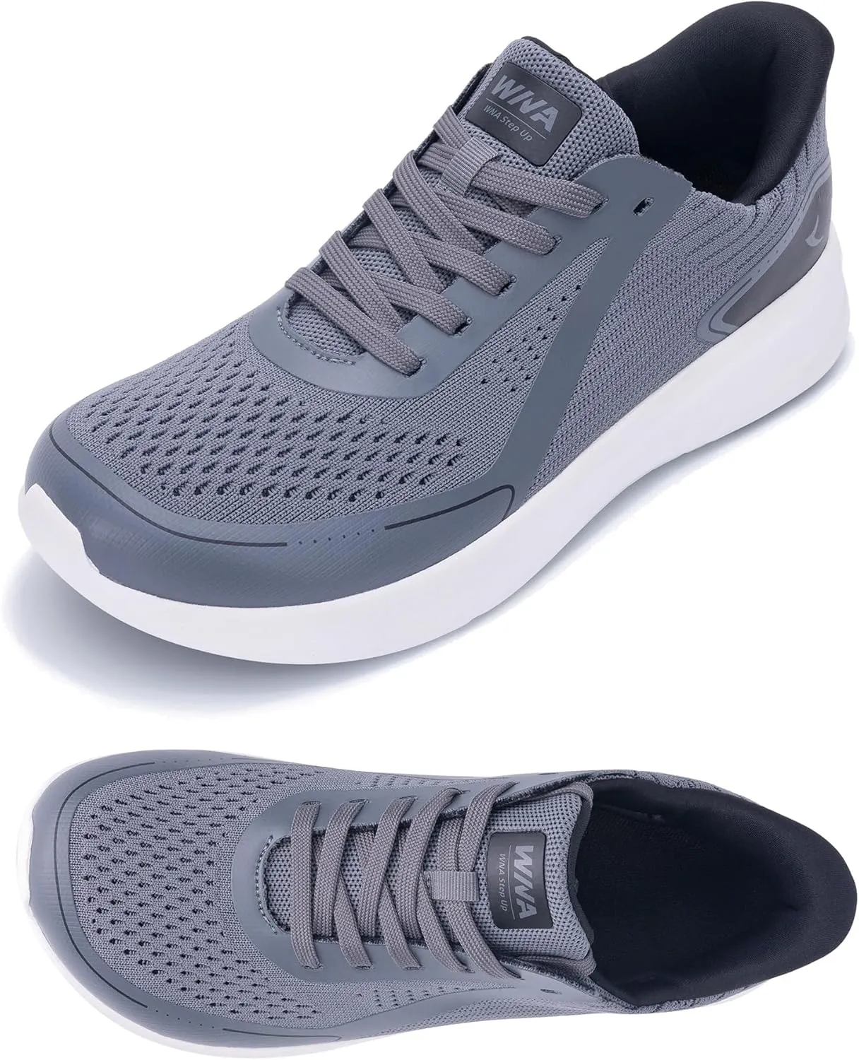 QAUPPE Wide Toe Box Walking Shoes for Men | Zero Drop Minimalist Design | Arch Support for Plantar Fasciitis | Slip-On Tennis Shoes US 8-12