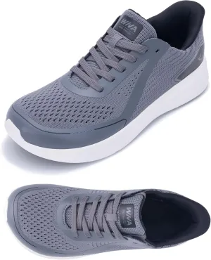 QAUPPE Wide Toe Box Walking Shoes for Men | Zero Drop Minimalist Design | Arch Support for Plantar Fasciitis | Slip-On Tennis Shoes US 8-12